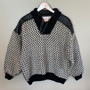 Gabrielle Vintage 80’s Sweater with Leather Accents